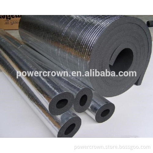 heat insulation foam rubber material aluminium foil faced rubber foam tubing/waterproof rubber foam pipe insulation